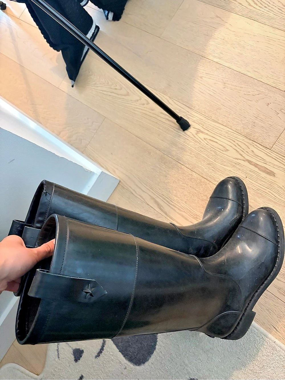 Jimmy Choo Tall Rain Boots Black Rain Boots size 37